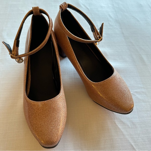 Rose Gold Sparkle Bobbie Pumps Size 41 - Picture 2 of 16